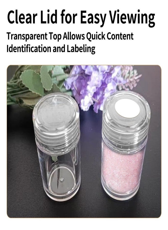 ZGGAZCA 3Pcs Powder Bottle Mini Glitter Shaker Containers Travel Size 3 Styles Bottles with Lids for Loose Makeup Depotting Kit Empty Plastic Compact Small Dispensador Supplies Container - Image 4